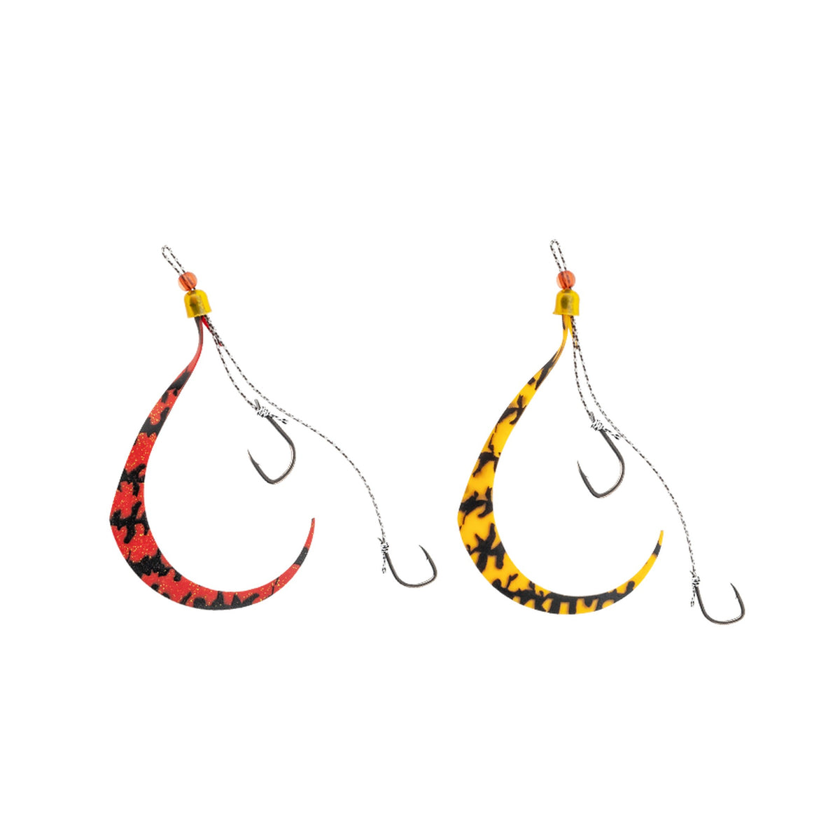 Jackall RANBU BINBIN SWITCH SPARE RUBBER HOOK SET - Orange & Red/Stripe