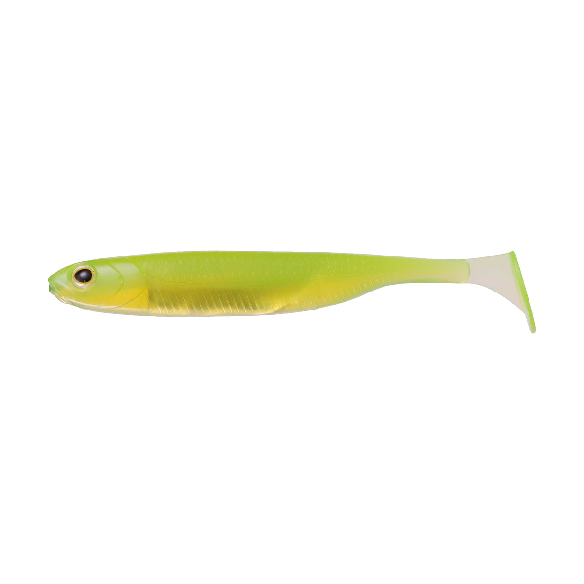 Fish Arrow Flash-J Shad 4in+ SW — #158 Lime Chartreuse / Silver — FA-FJSH4P-158