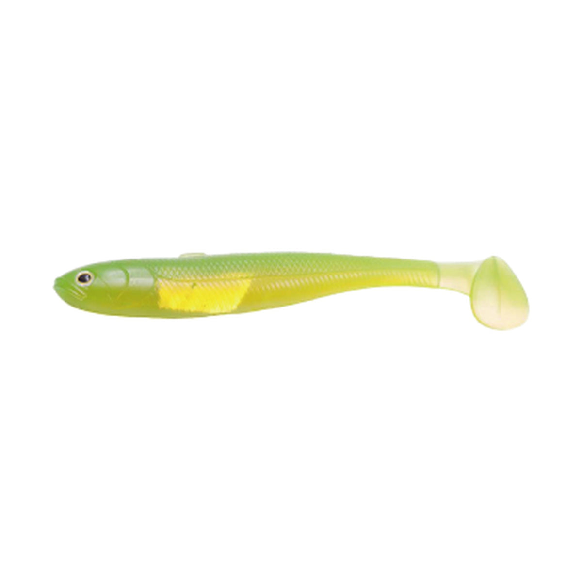 Fish Arrow Flash-J Shad Slim 5in SW — #158 Lime Chartreuse / Silver — FA-FJSHSL5-158