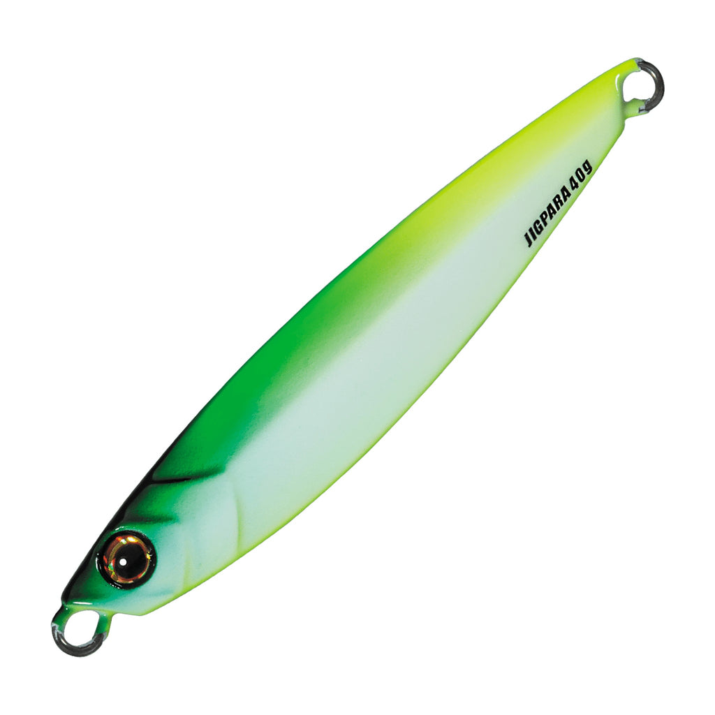 Major Craft Jigpara Short 20g in Green Glow — official Major Craft product photo