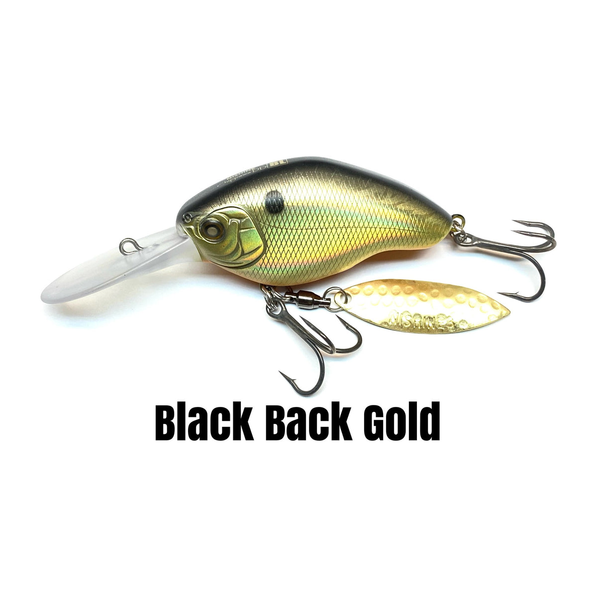 Nishine Lure Works Chippawa DD Blade in Black Back Gold — official Nishine Lure Works product photo