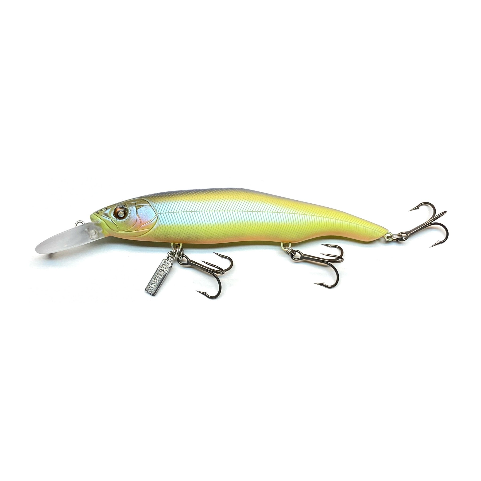 Nishine Lure Works Erie 115MD in BPB Chartreuse Smelt — official Nishine Lure Works product photo