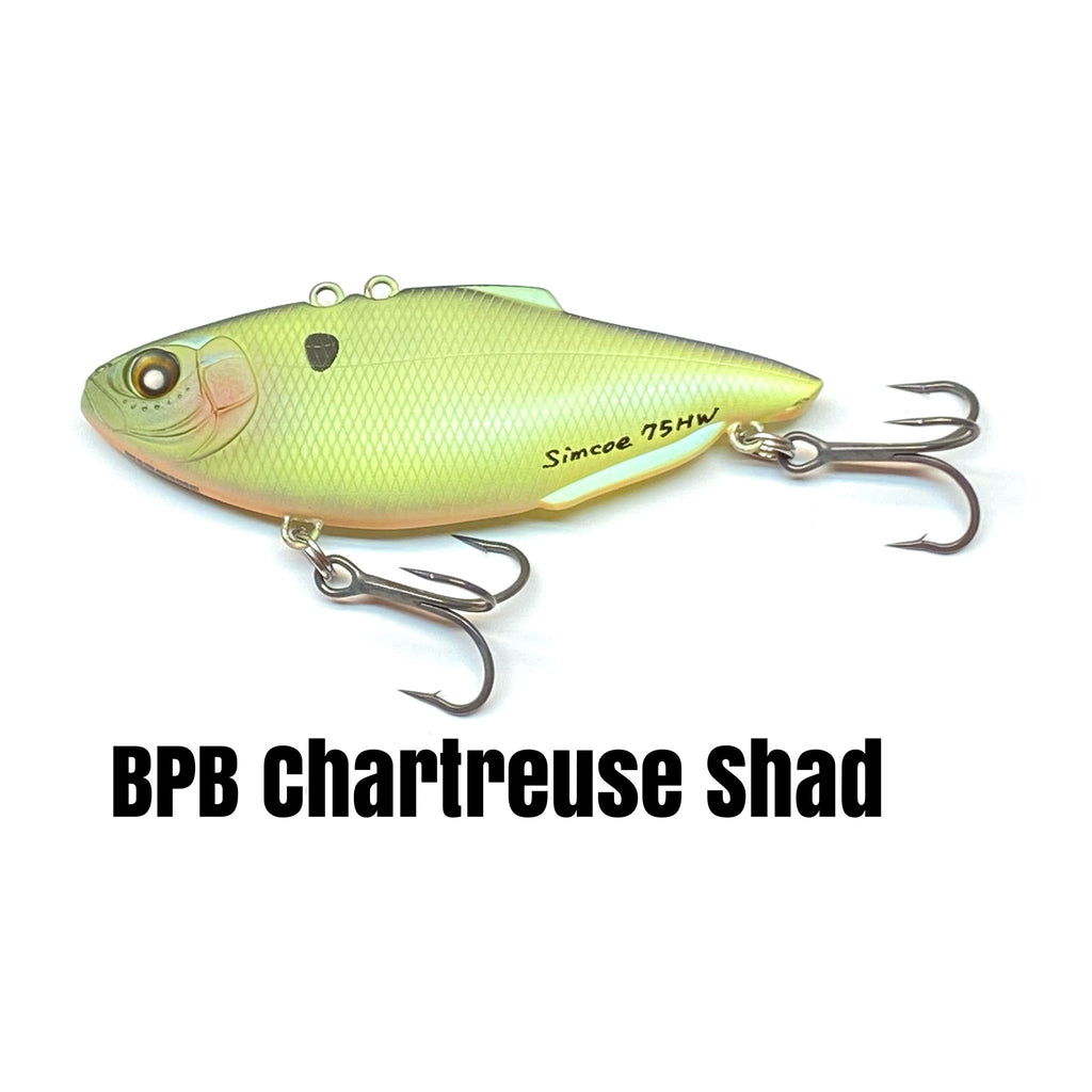 Nishine Lure Works Simcoe 75HW in BPB Chartreuse Shad — official Nishine Lure Works product photo