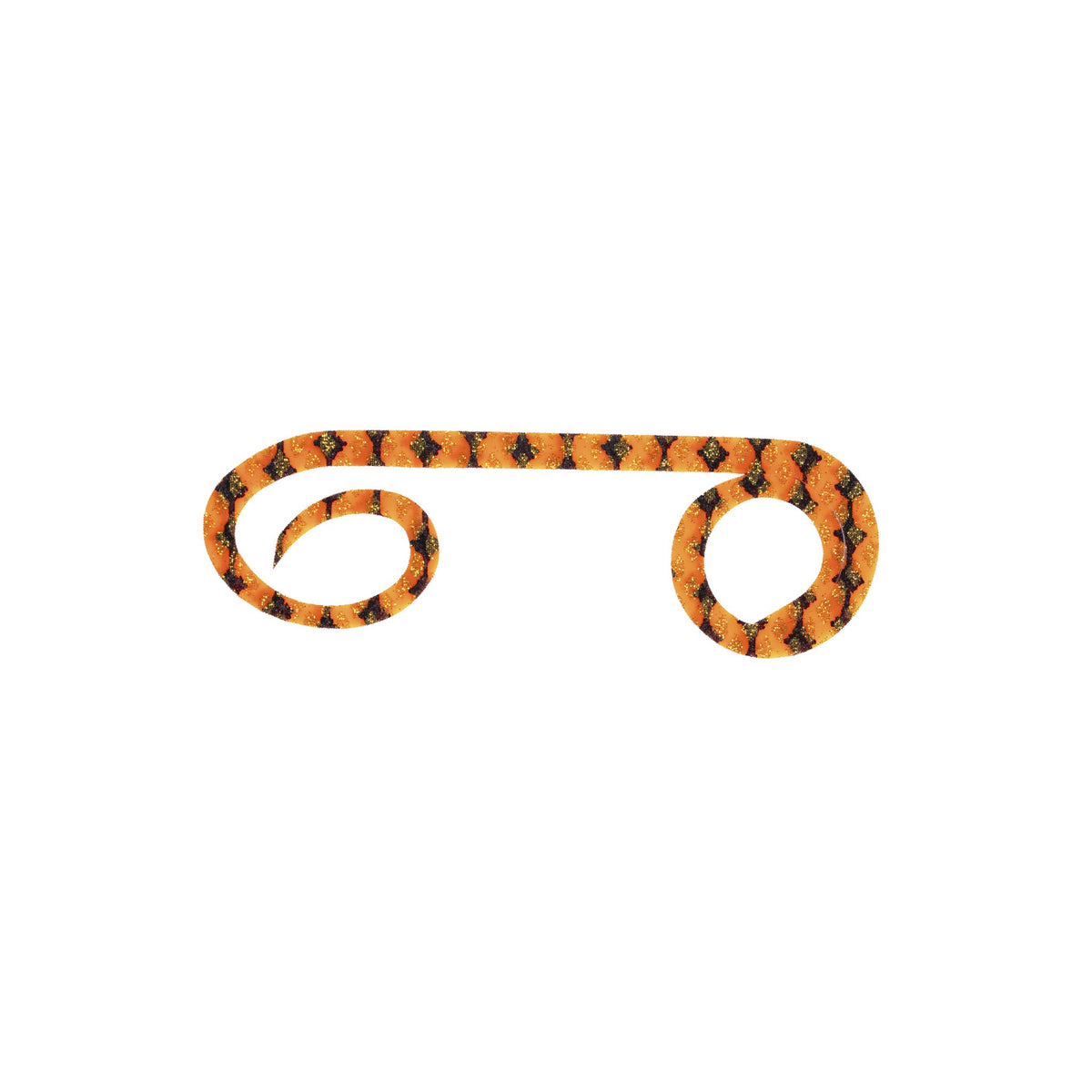 START Silicone Necktie Short Curly - Orange Zebra