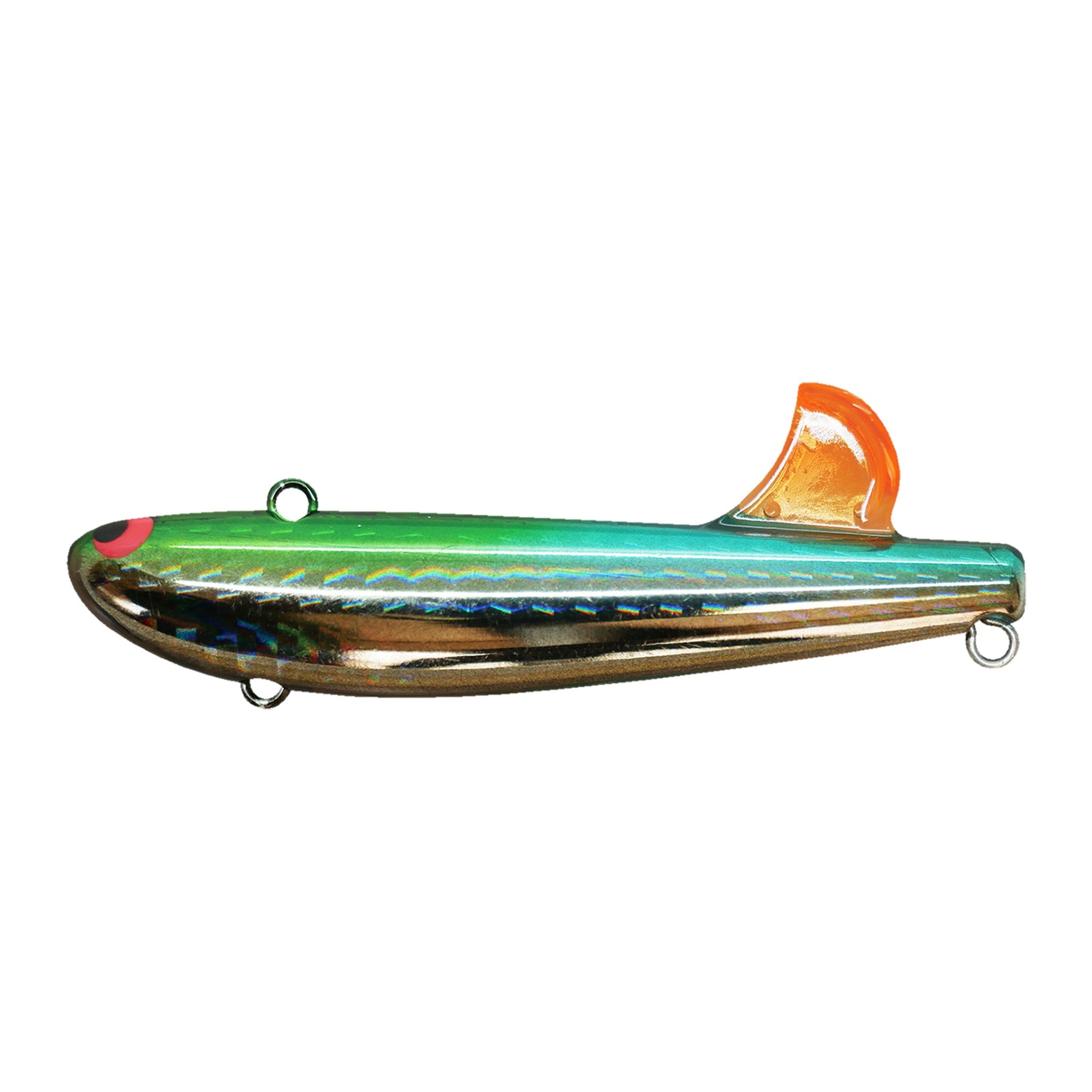 Pozidrive Garage Finback Minnow 75S in #09 CBGB (Chrome Black / Green Blue) — official Pozidrive Garage product photo