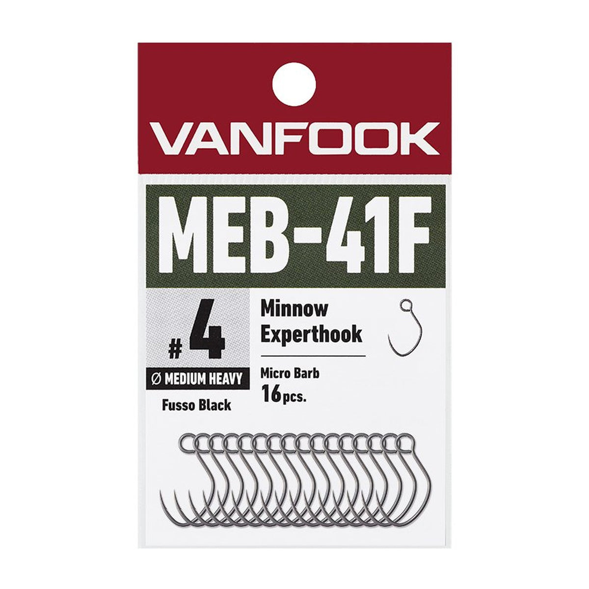 Vanfook MEB-41F Minnow Experthook Medium Heavy Micro Barb — official Vanfook product photo