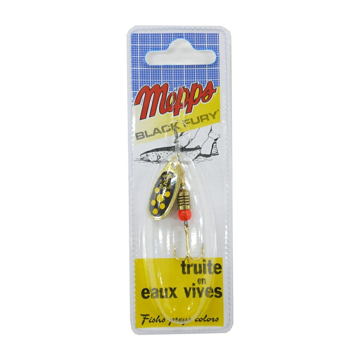 Mepps Black Fury Yellow 4.5g in Gold — official product photo