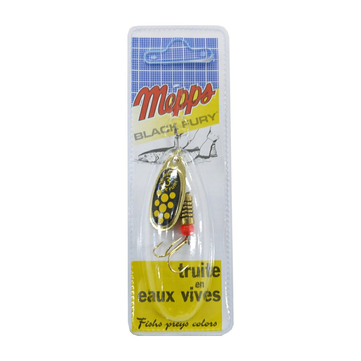 Mepps Black Fury Yellow 6.5g in Gold — official product photo