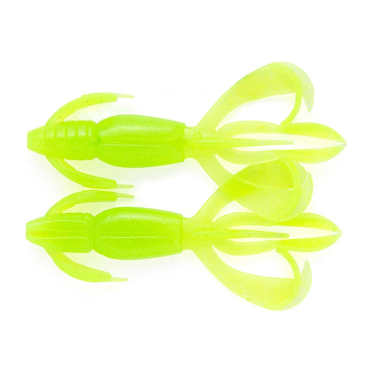 Keitech Crazy Flapper 3.6" in 026 Clear Chartreuse Glow — official product photo