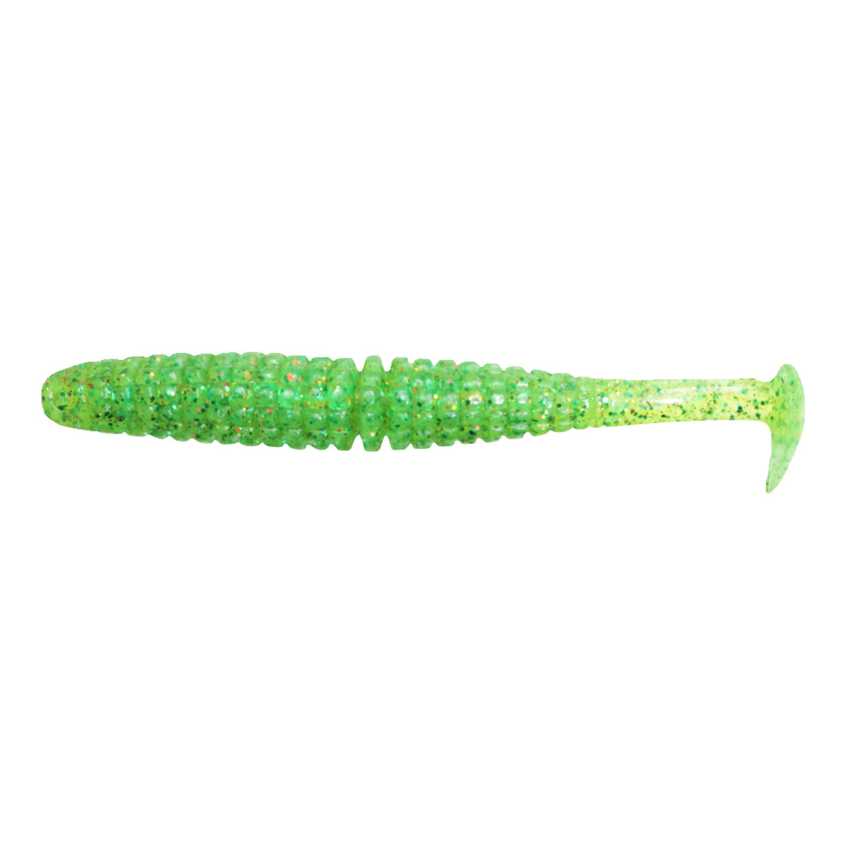 Issei Caramel Shad 3.5in #056 Chart Green Glitter