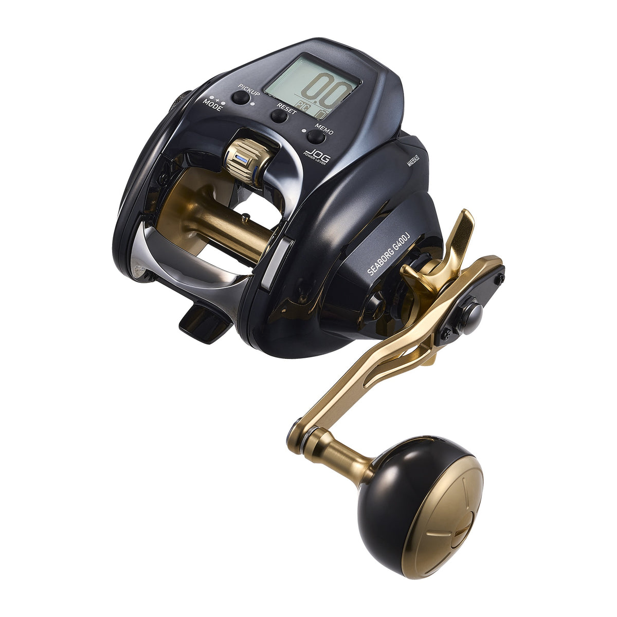 Daiwa SEABORG G400J electric reel on white background