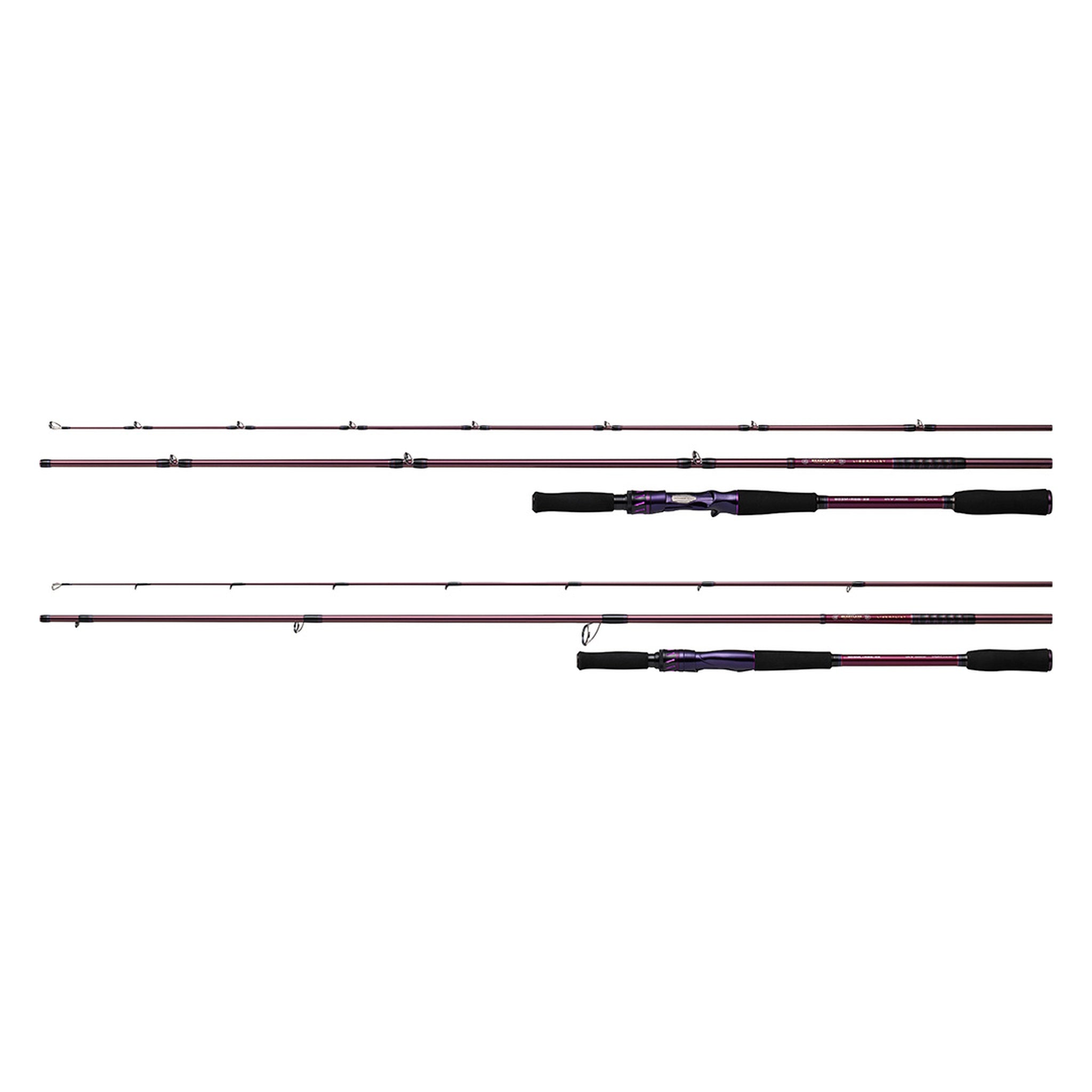 Daiwa HEARTLAND LIBERALIST bass rods - 803M+RSB-22 baitcasting and 903ML+RSS-22 spinning models on white background