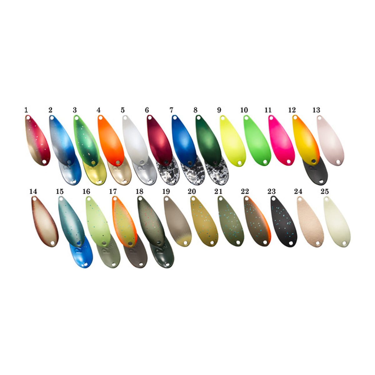 Forest PAL 2.5g — official Forest colour chart, all 25 numbered colourways