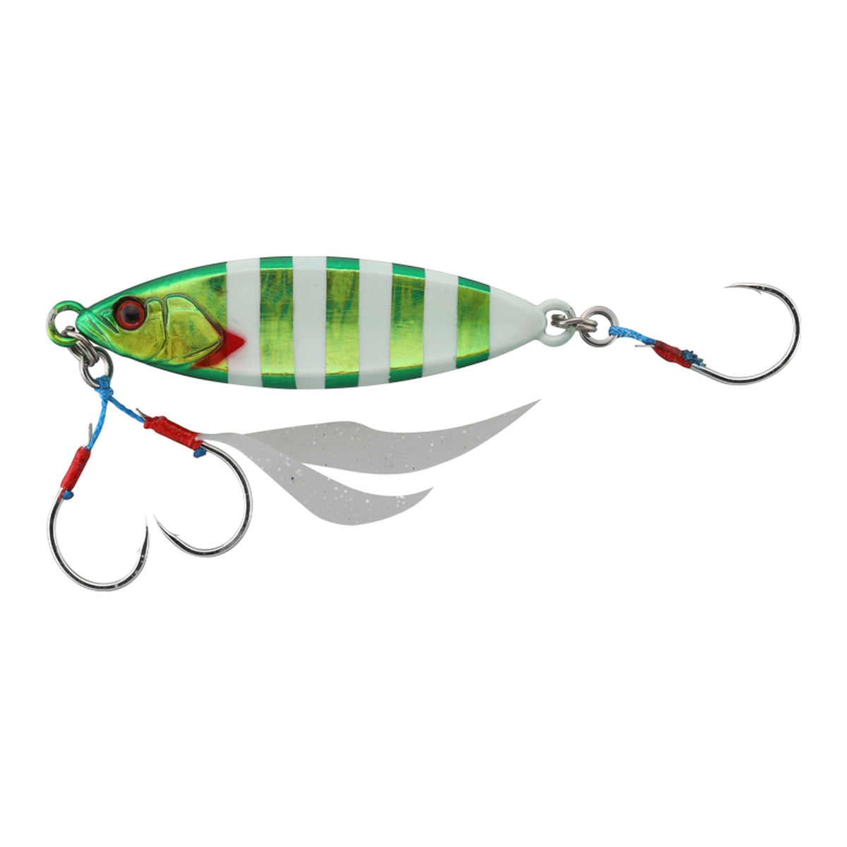 Jackall Flag Trap Leaf 80g in Green Gold Glow Stripe/Magma Wave Holo — official product photo