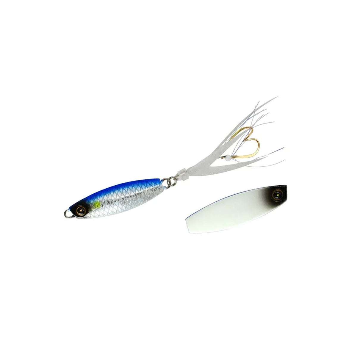 Hayabusa FS442 Jack Eye Mame Kunekune 3g - Color 1 Real Fish-scale Blue Iwashi Mesh Glow