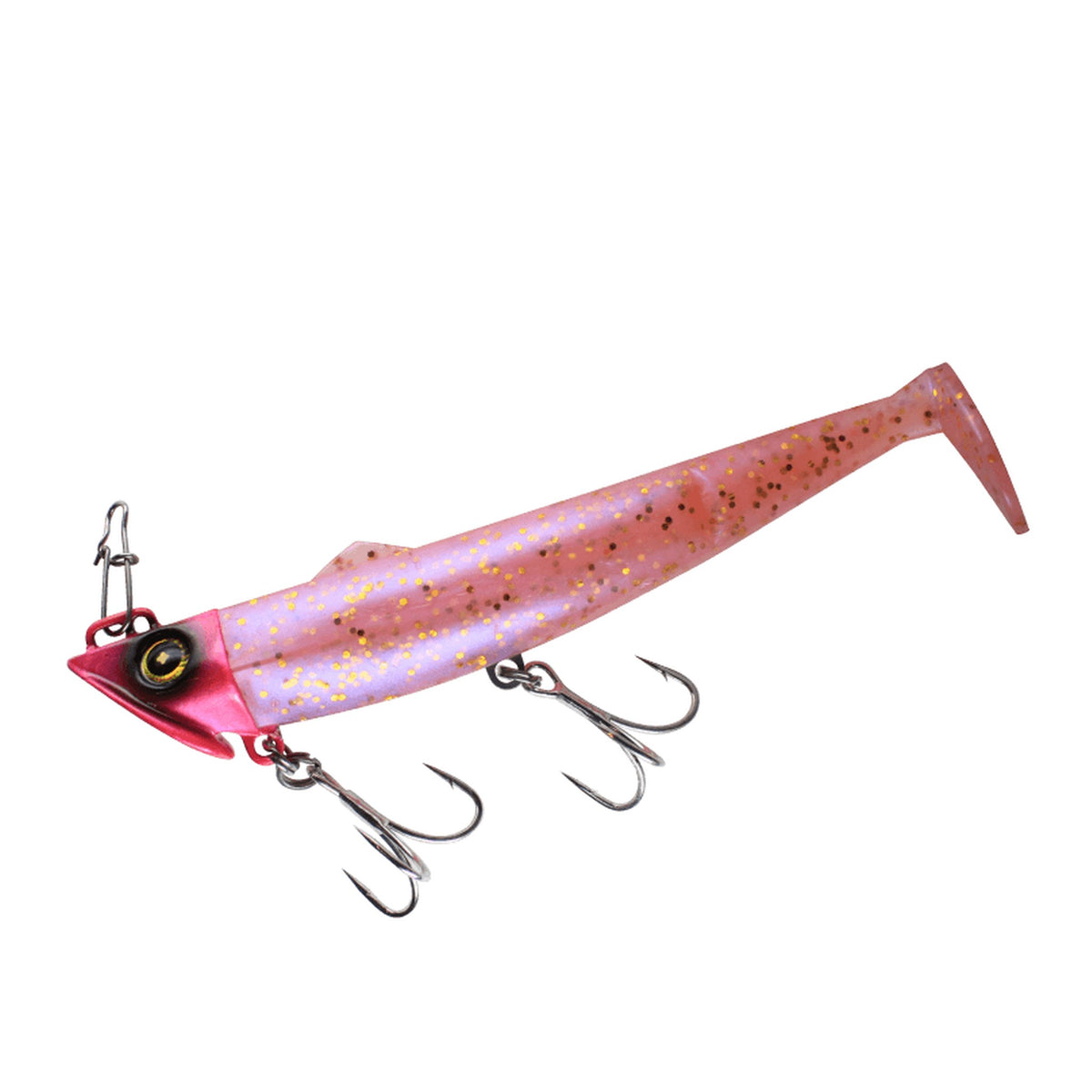 Hayabusa FS443 JACK EYE Furifuri Shad 20g - Pink Glow Gold Glitter