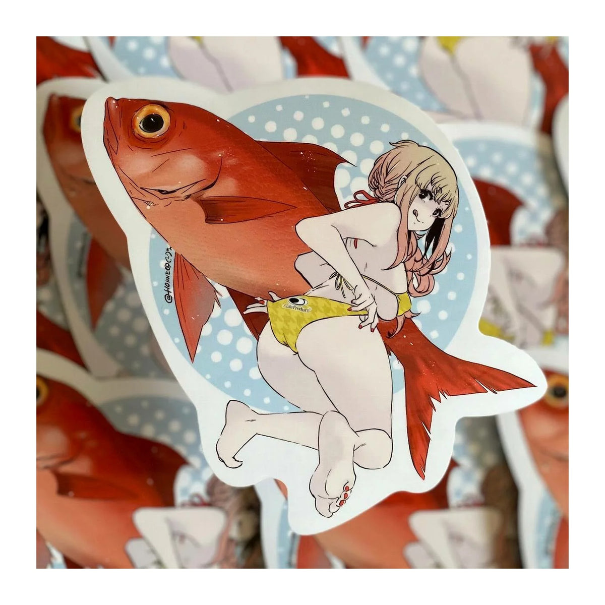 Fish Art Sticker - Golden Eye Snapper