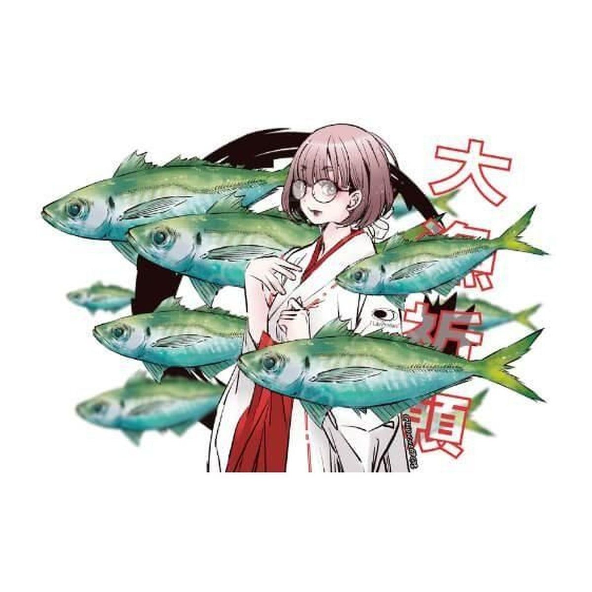 J Like Product Fish Art Sticker in Tairyo Aji (Big Catch Horse Mackerel) — official product photo