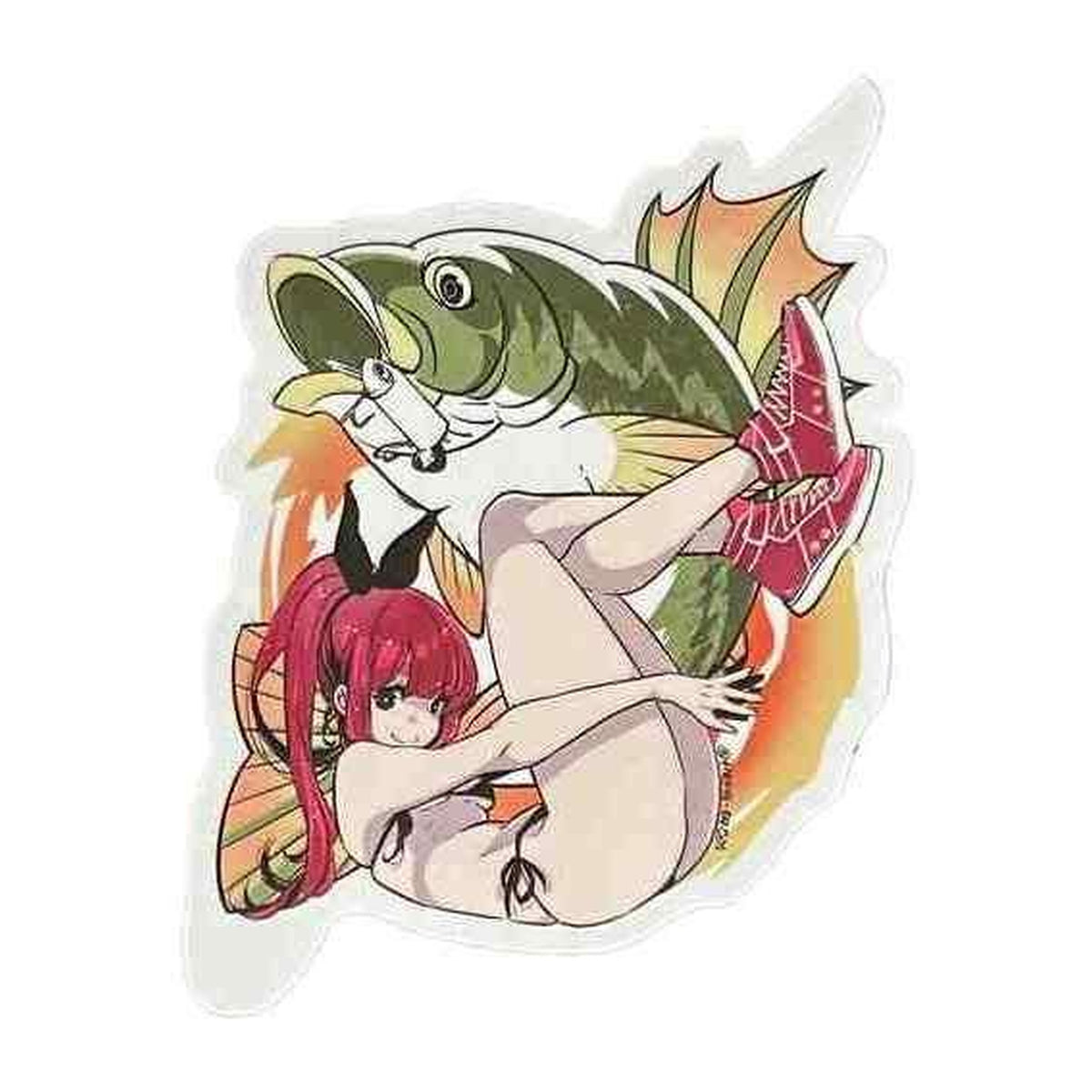 J Like Product Fish Art Sticker Mini in Bass — official product photo