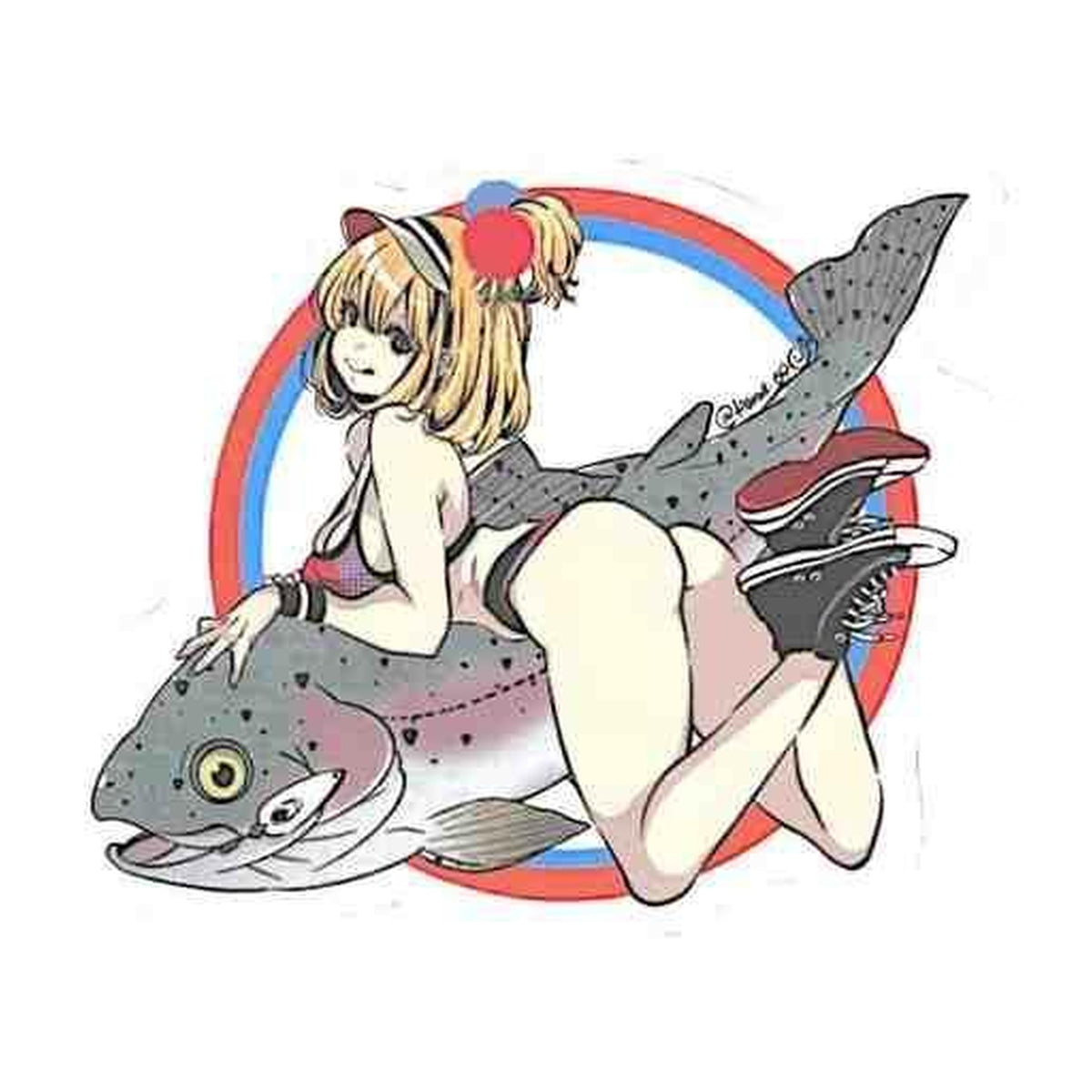 J Like Product Fish Art Sticker Mini in Rainbow — official product photo