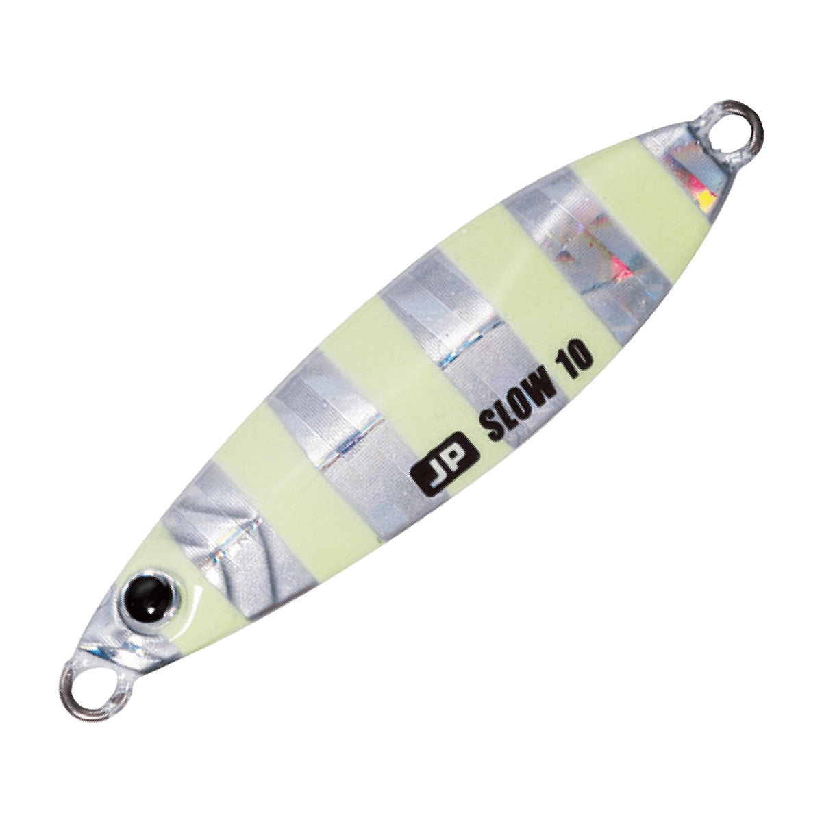 Major Craft Jigpara Slow 60g in Zebra Glow — official product photo