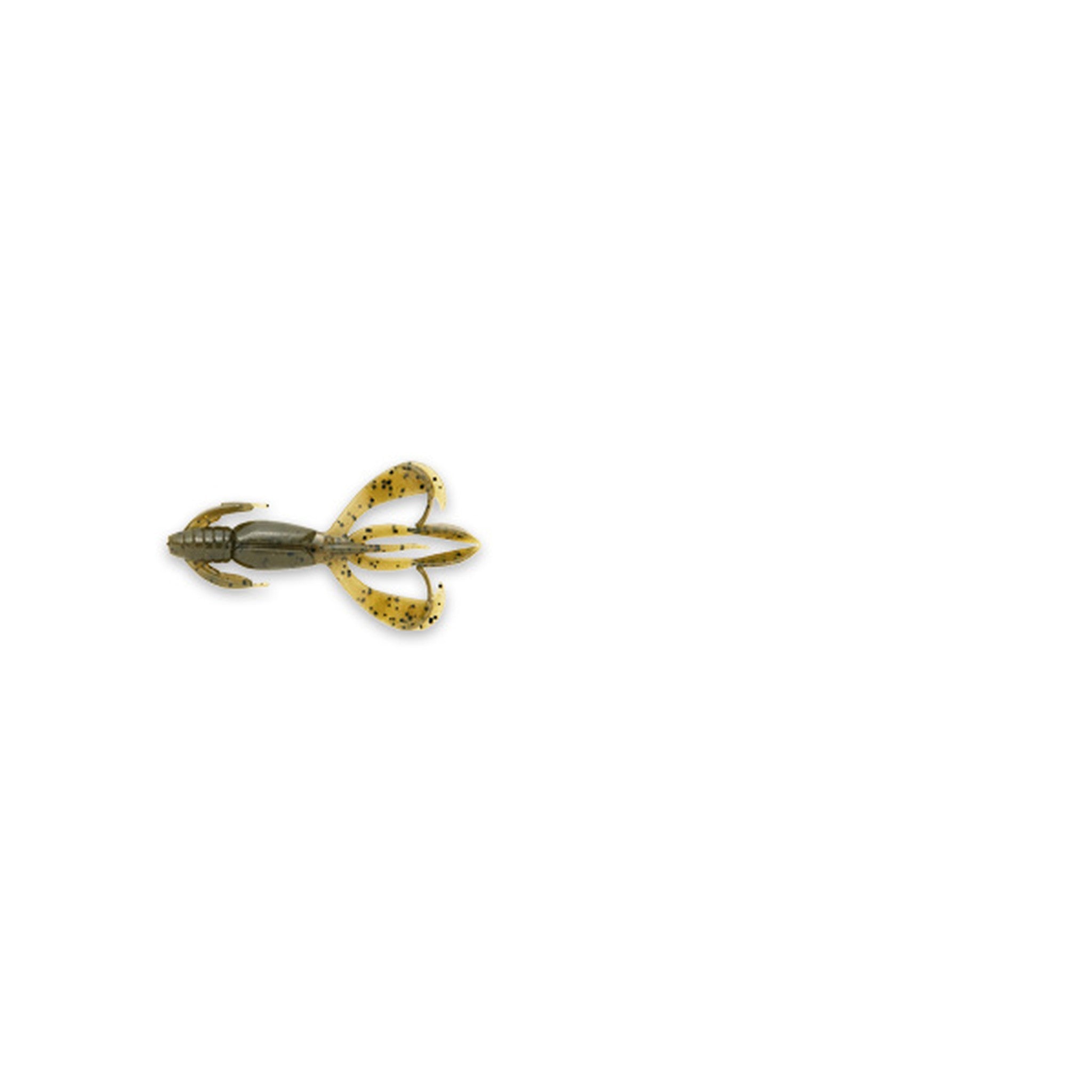 KEITECH Crazy Flapper 2" soft plastic craw bait on white background