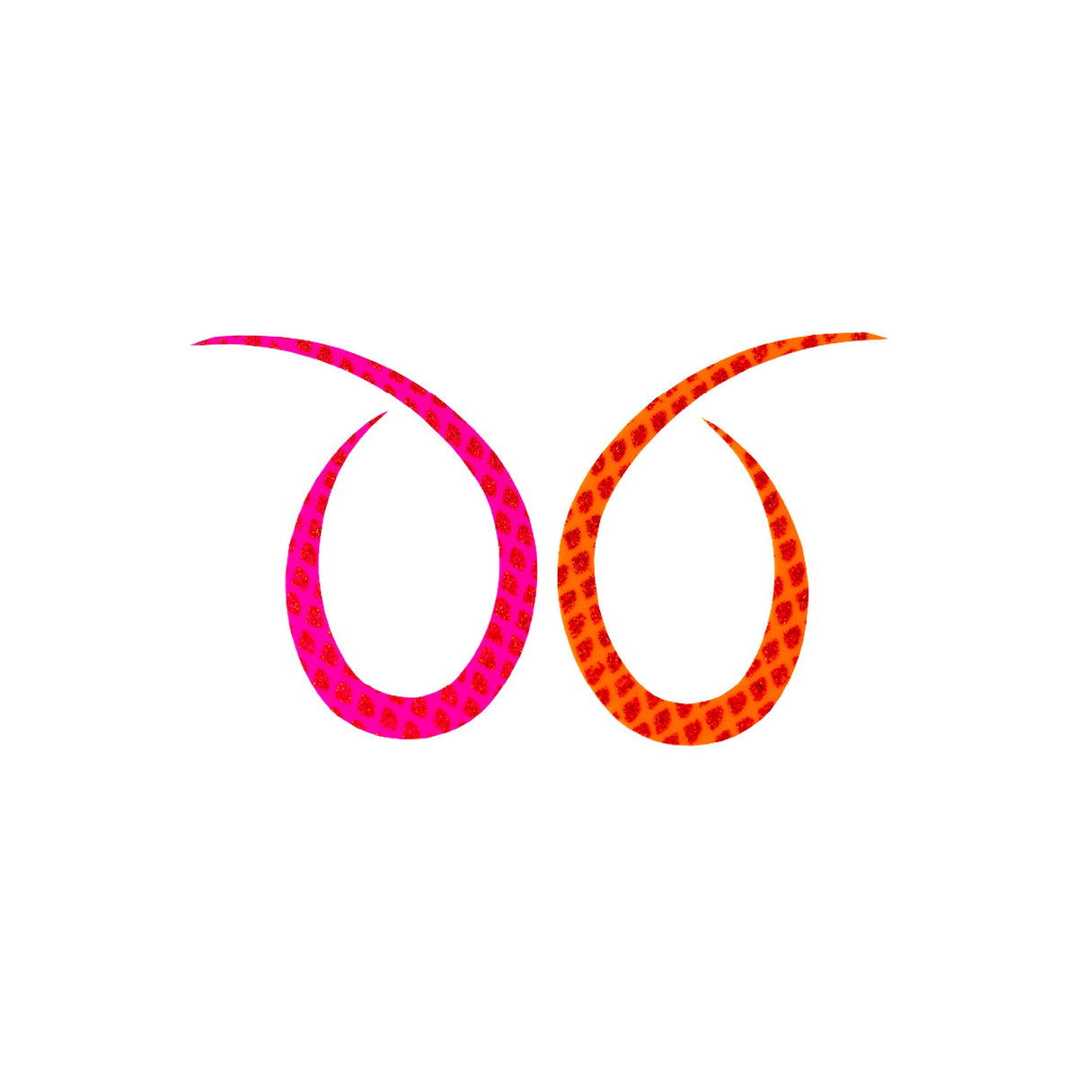START Silicone Necktie Curly — Reversible Orange Pink