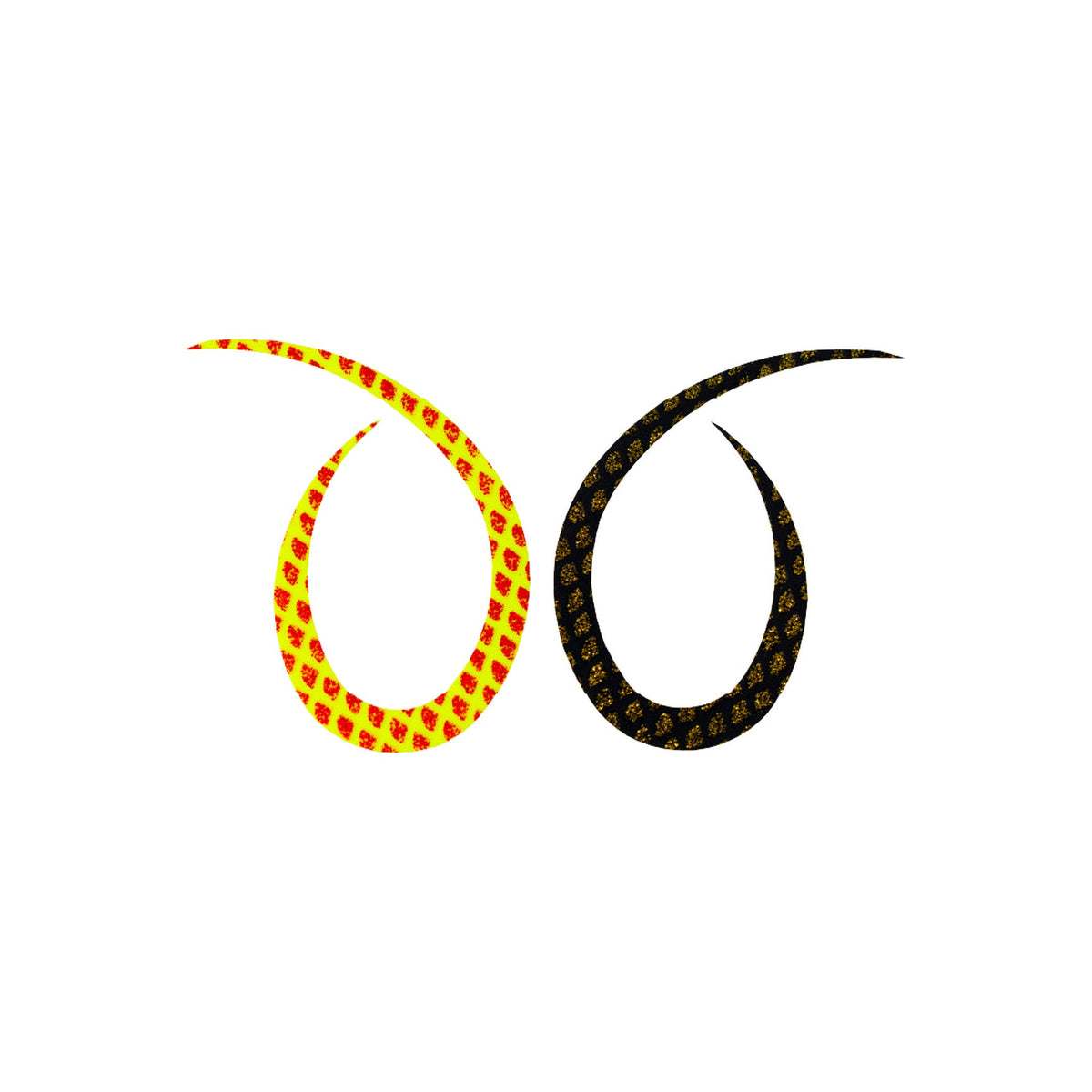 START Silicone Necktie Curly — Reversible Chartreuse Black