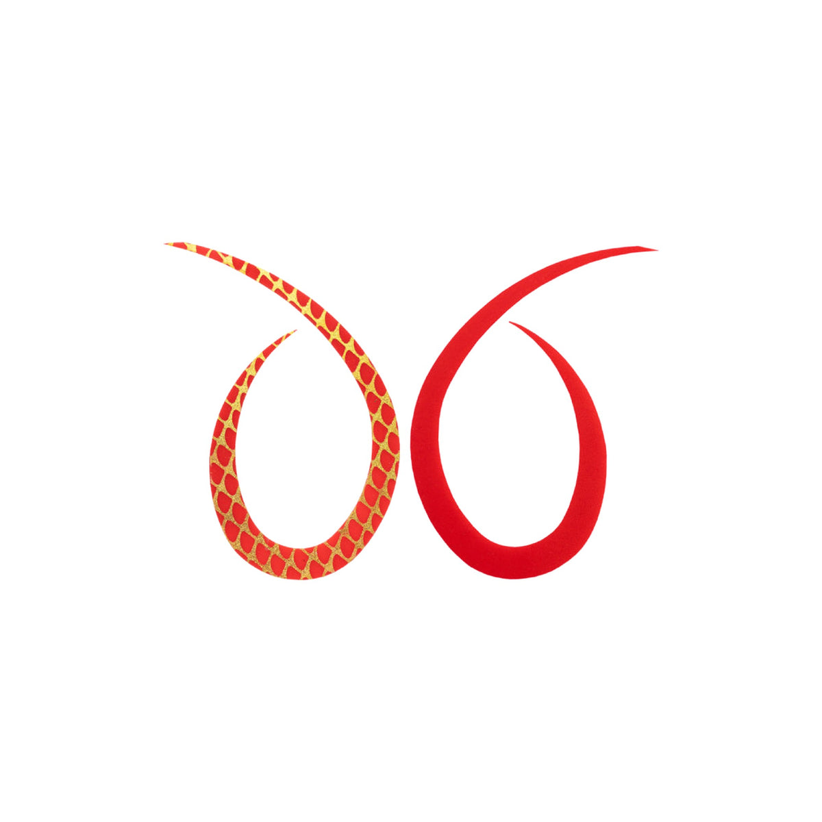 START Silicone Necktie Curly — Reversible Fluorescent Orange Red GSK