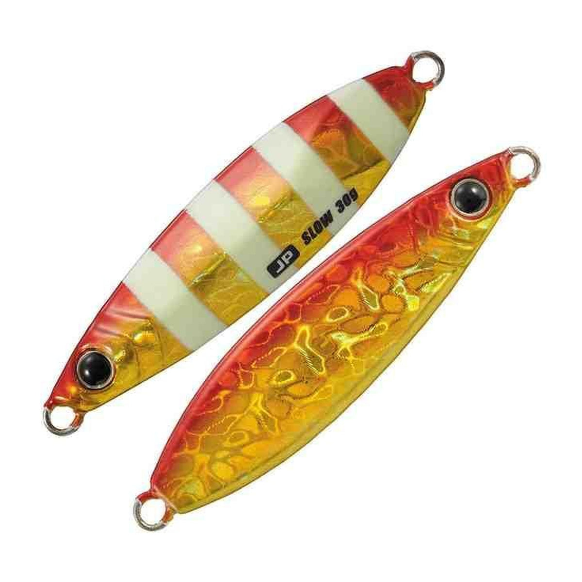 Major Craft Jigpara Slow 30g in Red Gold Zebra — official product photo