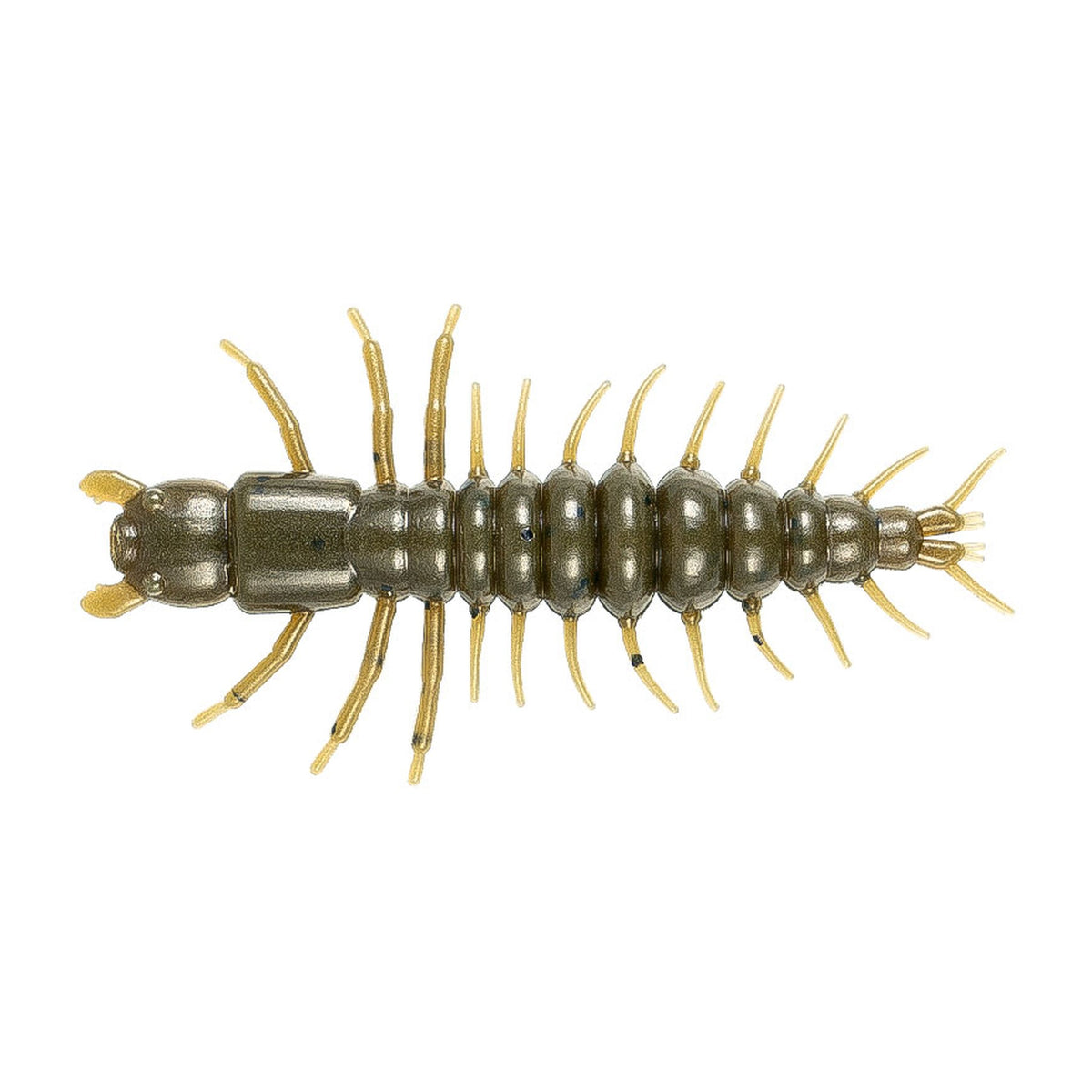 Nikko Kasei ZAZA Hellgrammite 3in Sinking in C01 Green Pumpkin — official product photo