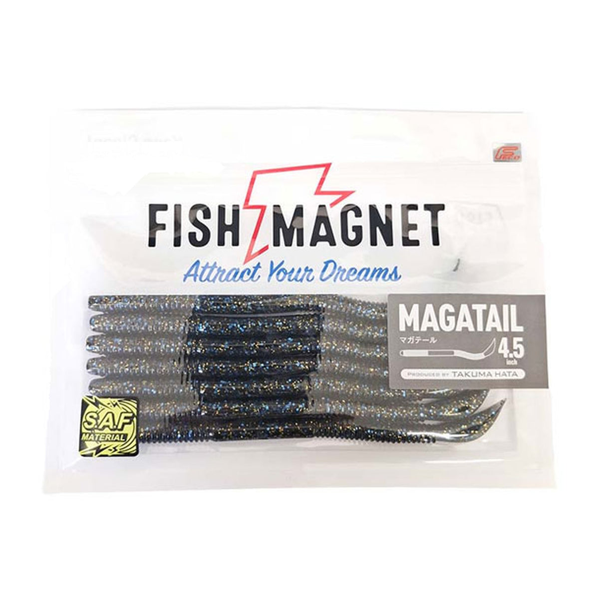 Zappu Fish Magnet Magatail 4.5in, #04 Maruhata Smoke Gill packaging