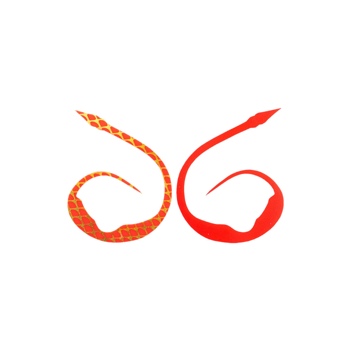 START Silicone Necktie Majicurly Jr. — Reversible Fluorescent Orange Red GSK