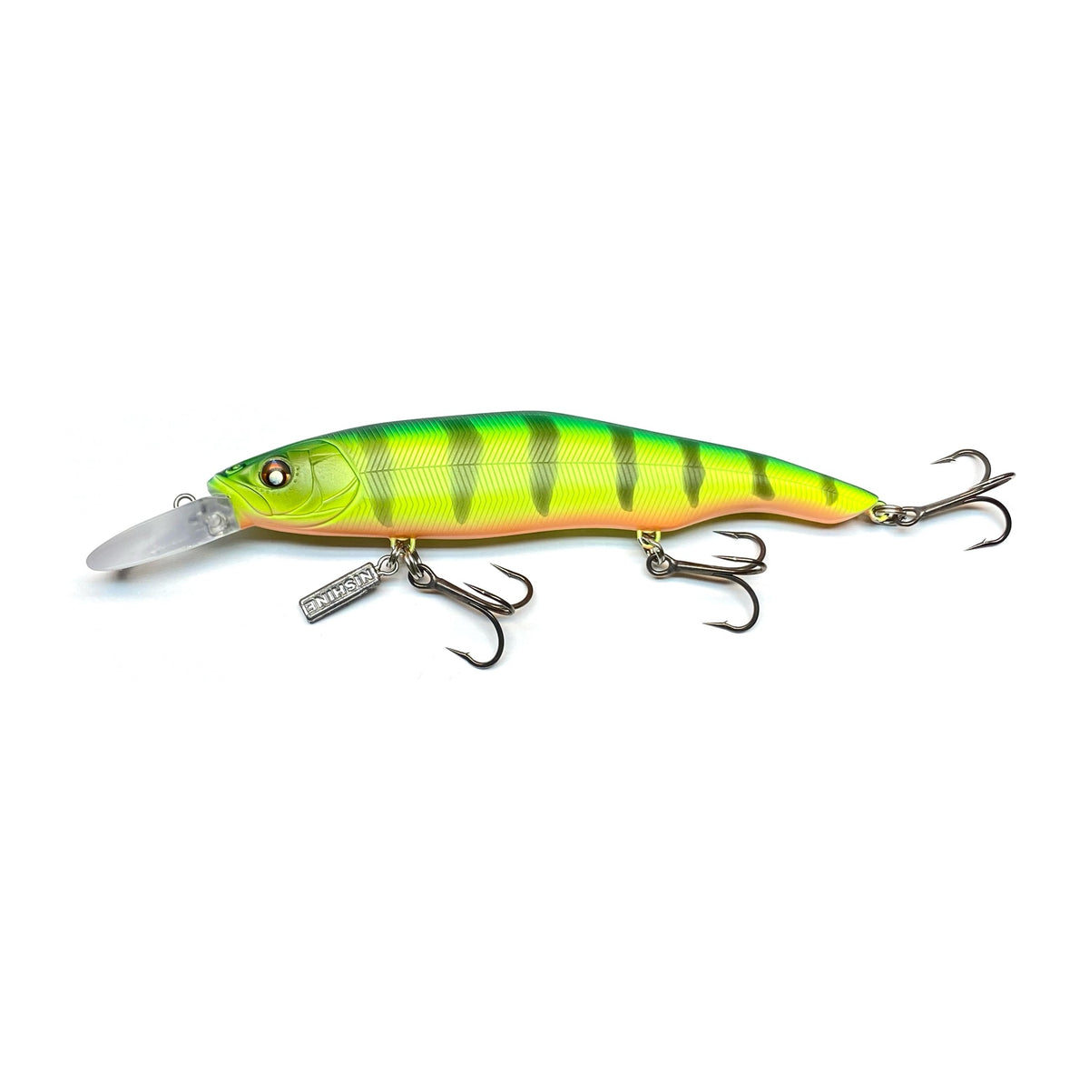 Nishine Lure Works Erie 115MD in EU Chartreuse Perch — official product photo