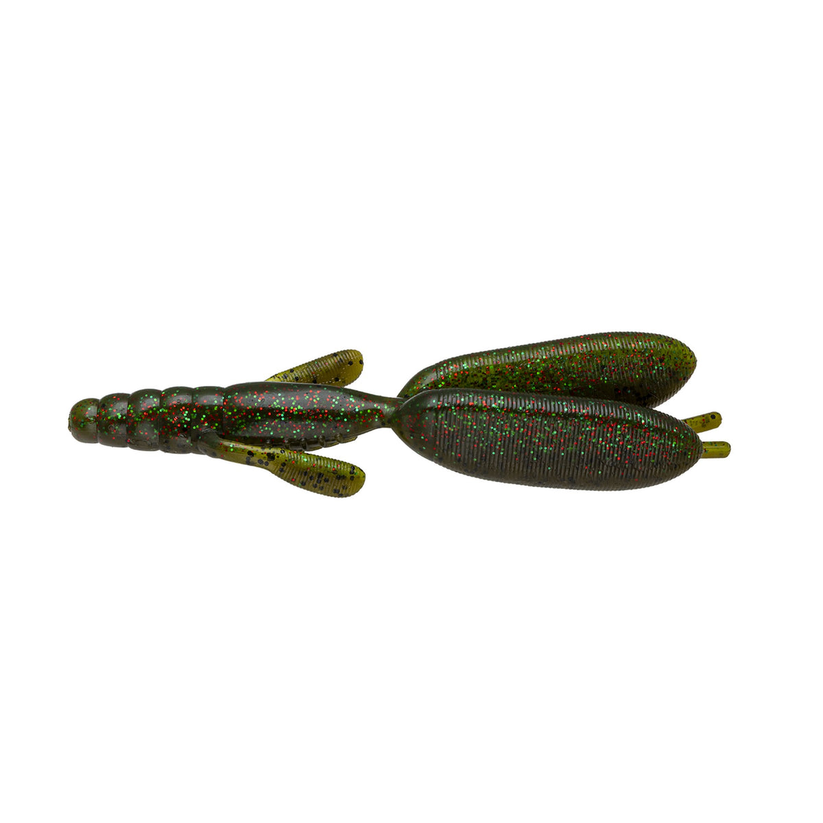 Nories Escape Flag Twin Magnum — 133 Green Pumpkin Black Flake / Watermelon Red + Green Flake Back — NR-EFTM-133