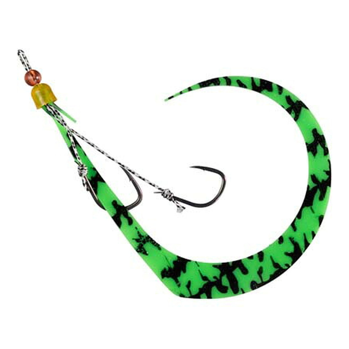 Jackall Binbin Switch Candy Spare Rubber Hook Set Short - F-0327 Stripe Fluorescent Green