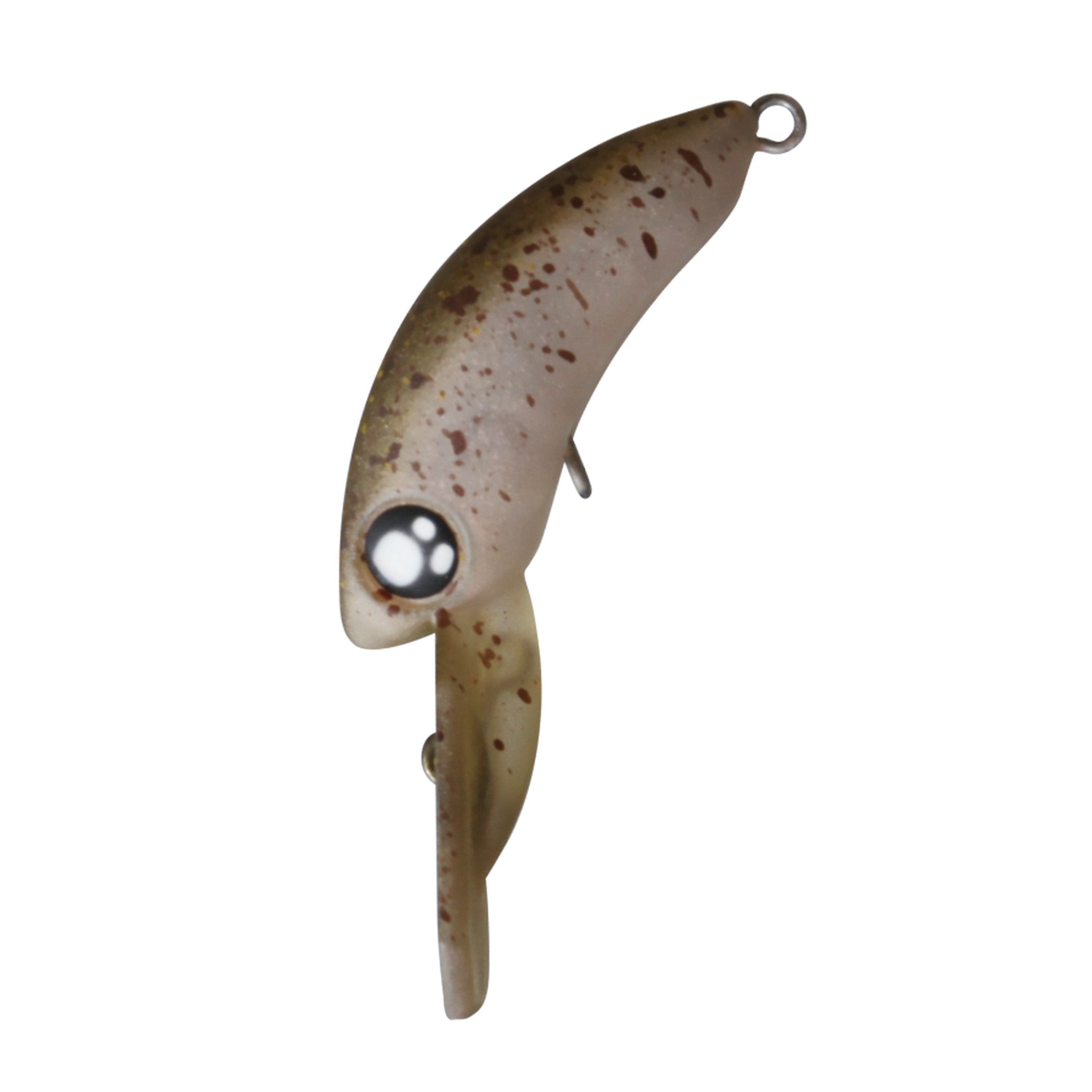 Rob Lure Moist Barbie Half floating minnow, ルッキーニ colourway, isolated on white