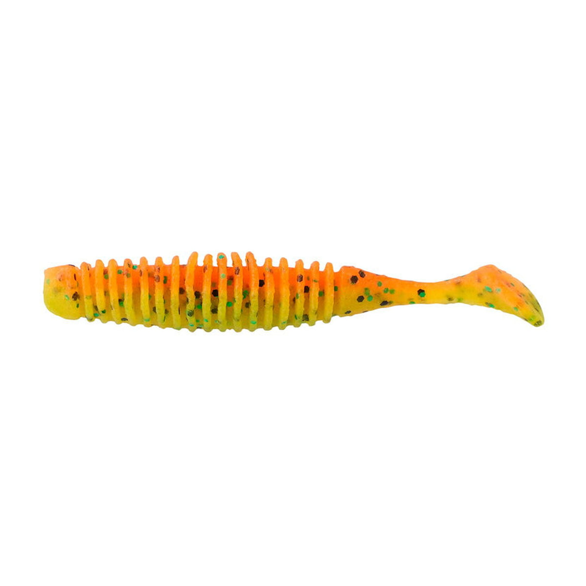 Berkley PowerBait MaxScent Pulse Tail 3 in Chartreuse Green Black Fluorescent Orange — official product photo