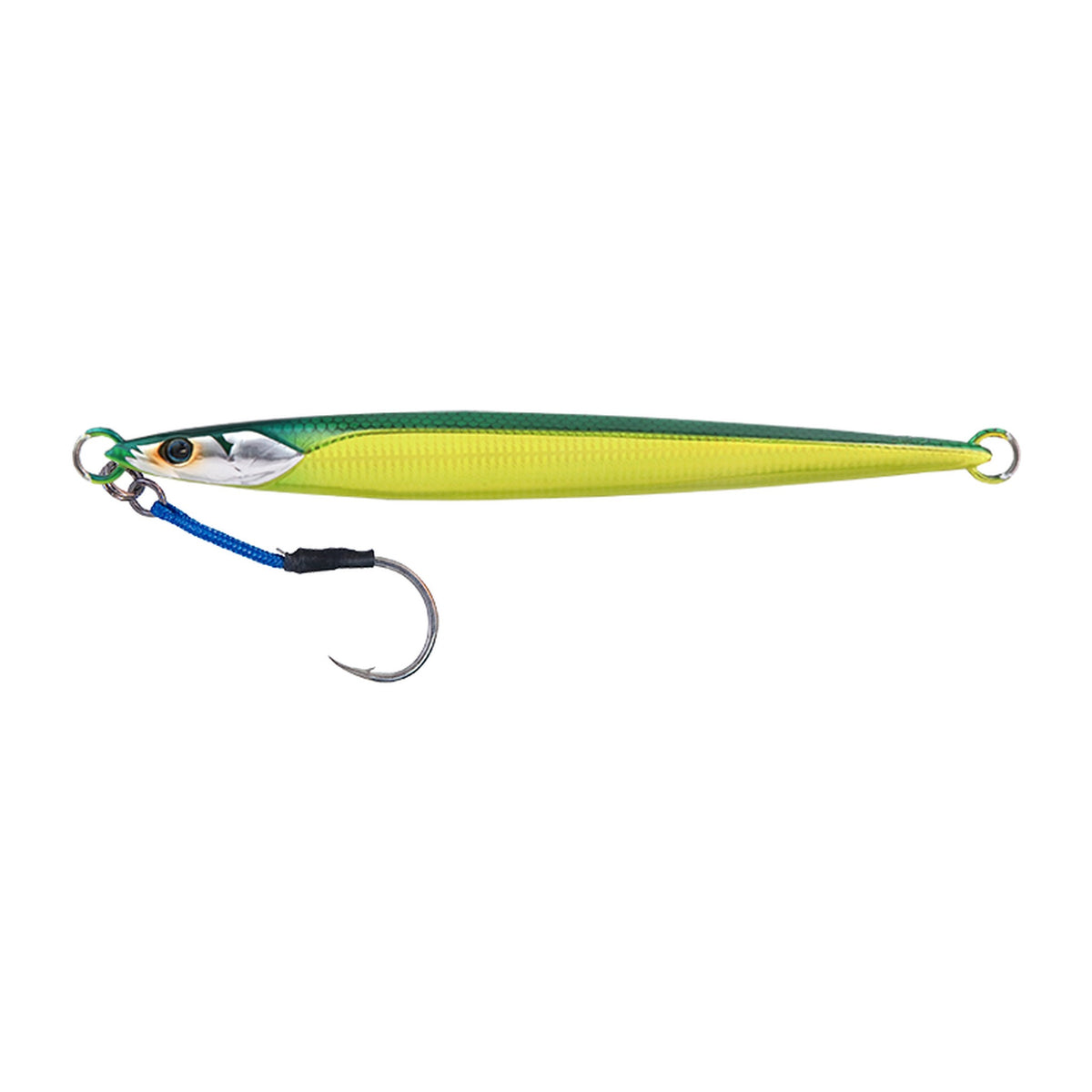 Jackall BamBluz Jig Semi Long in Green-Gold Slim Border Holo — official product photo