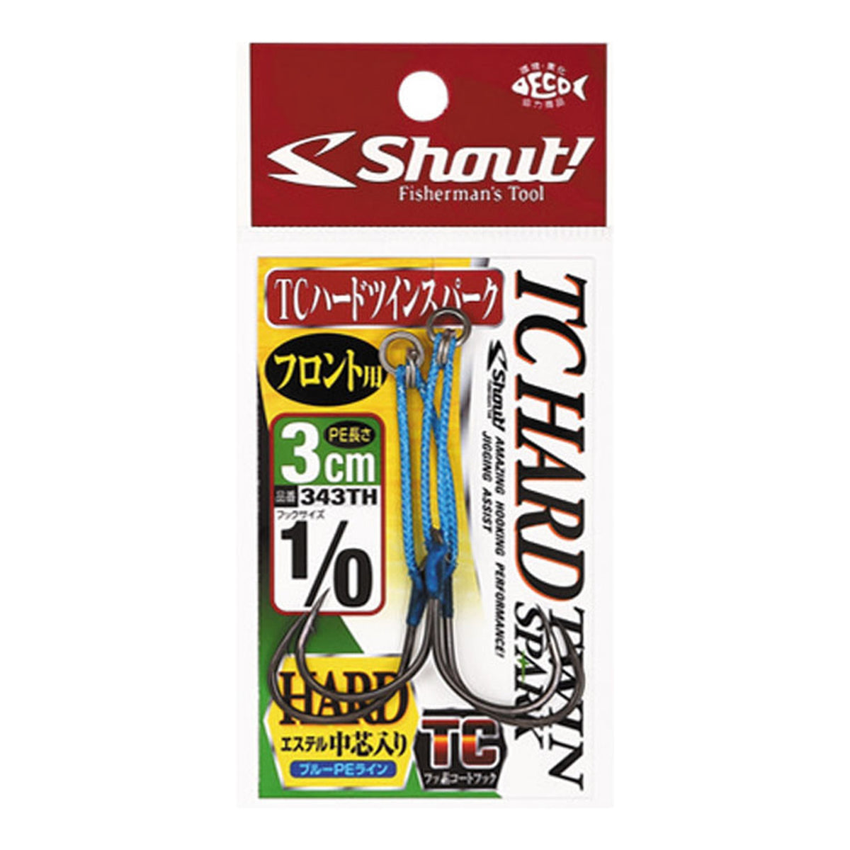 Shout 343TH TC Hard Twin Spark 3cm, 1/0, PE 3cm — official Shout product photo
