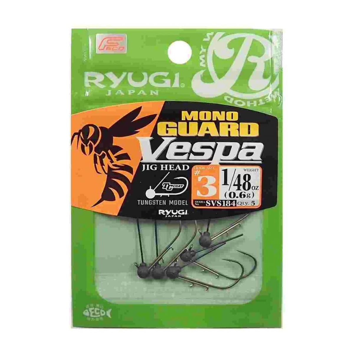 Ryugi Mono Guard Vespa SVS184 finesse jighead — official product photo