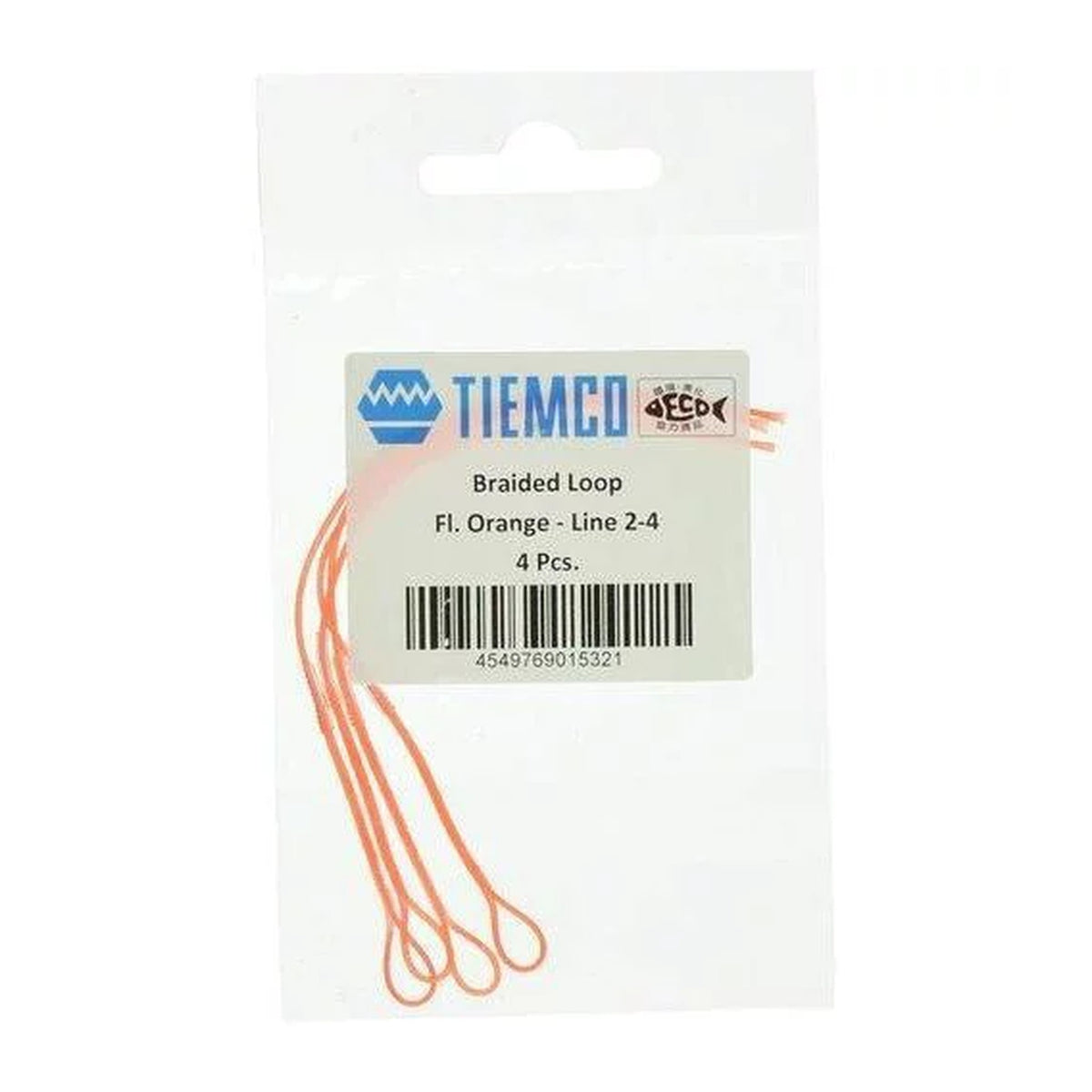 Tiemco Braided Loop #2-4 FL Orange - official product photo