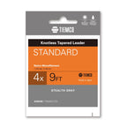 Tiemco Standard Leader package, Stealth Gray knotless tapered nylon leader