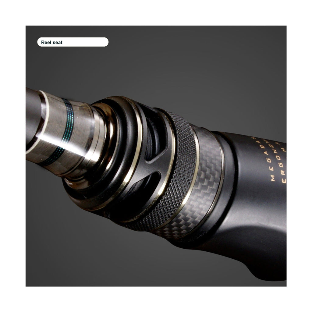 Megabass Levante reel seat detail — official Megabass product photo