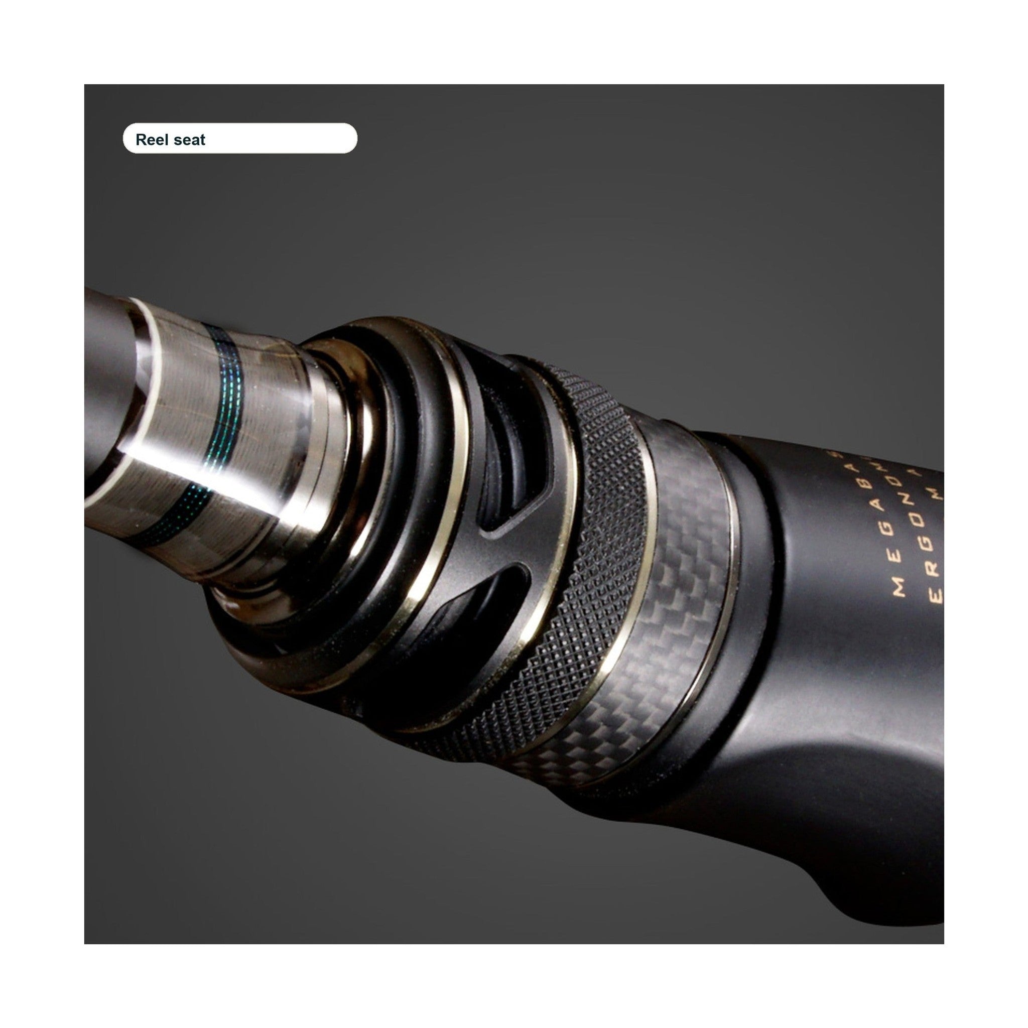 Megabass Levante reel seat detail — official Megabass product photo