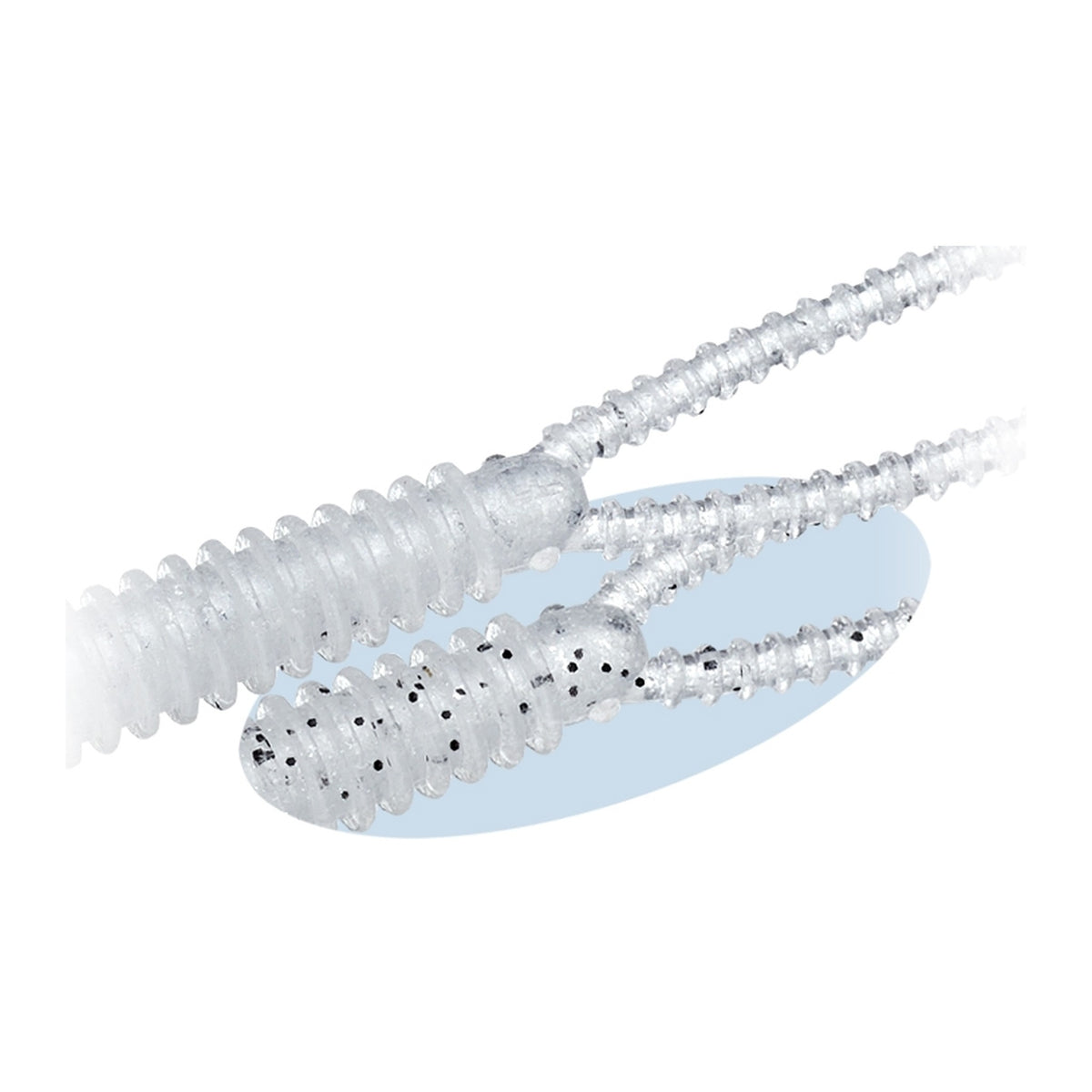 Evergreen Twin Tail Ringer 3.8 in #95 Shirauo (Icefish) — official Evergreen product photo