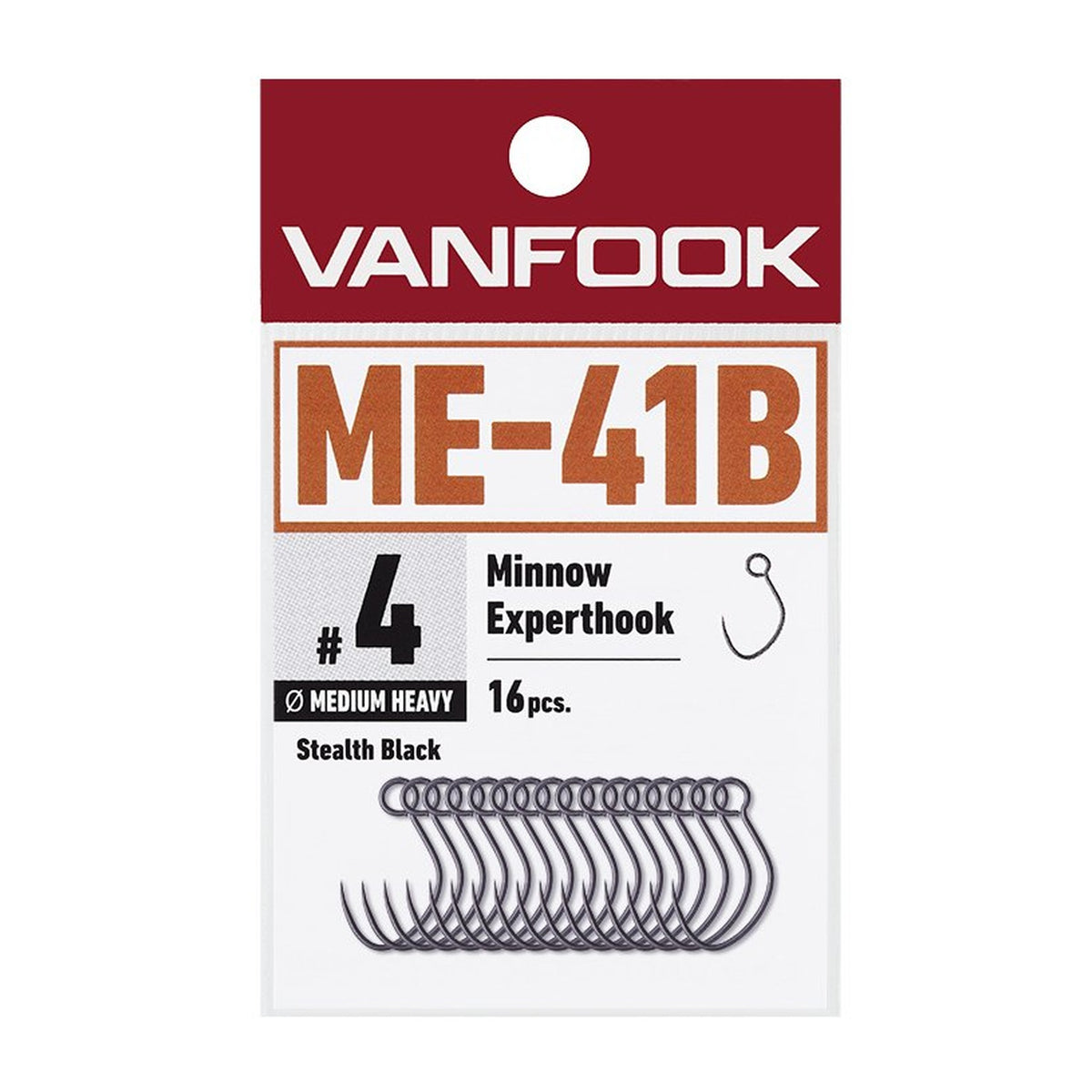 Vanfook ME-41B Minnow Experthook Medium Heavy Wire — official Vanfook product photo