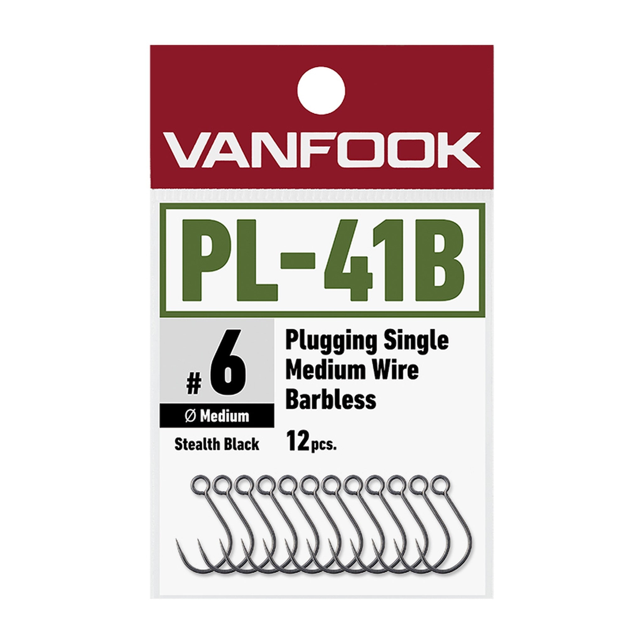 Vanfook PL-41B Plugging Single Medium Wire Barbless — official Vanfook product photo