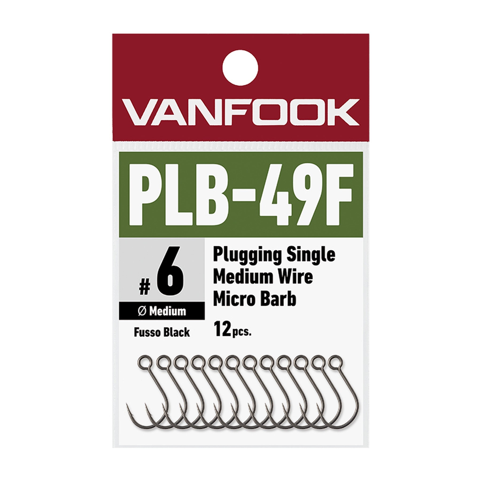 Vanfook PLB-49F Plugging Single Medium Heavy Wire Micro Barb — official Vanfook product photo