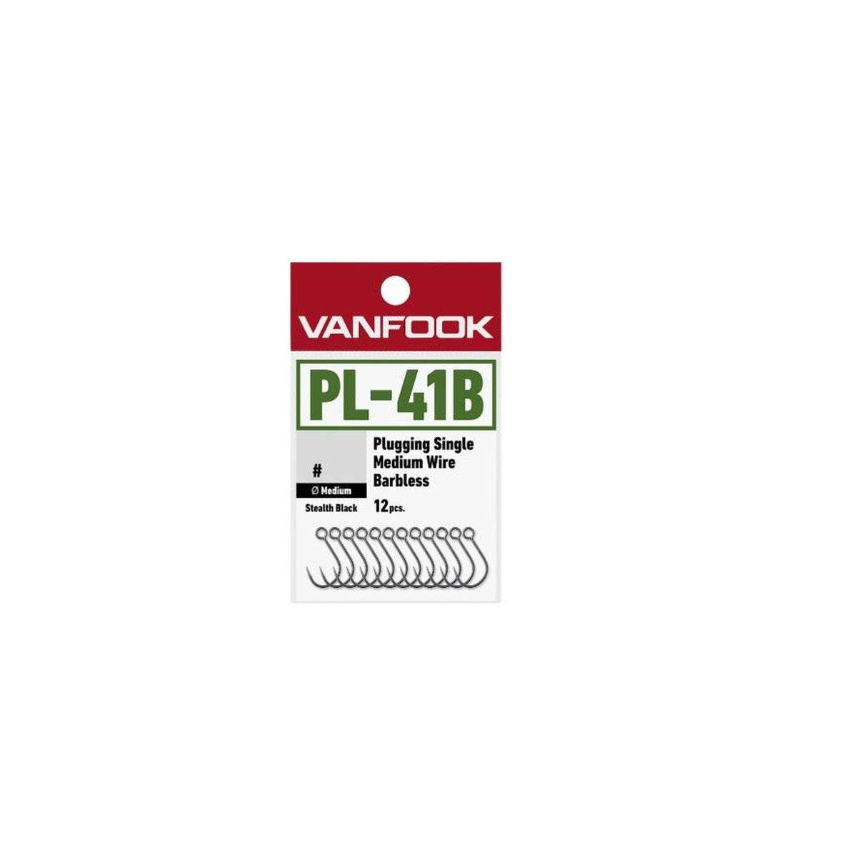 Vanfook PL-41B Plugging Single Medium Wire Barbless #8 Stealth Black